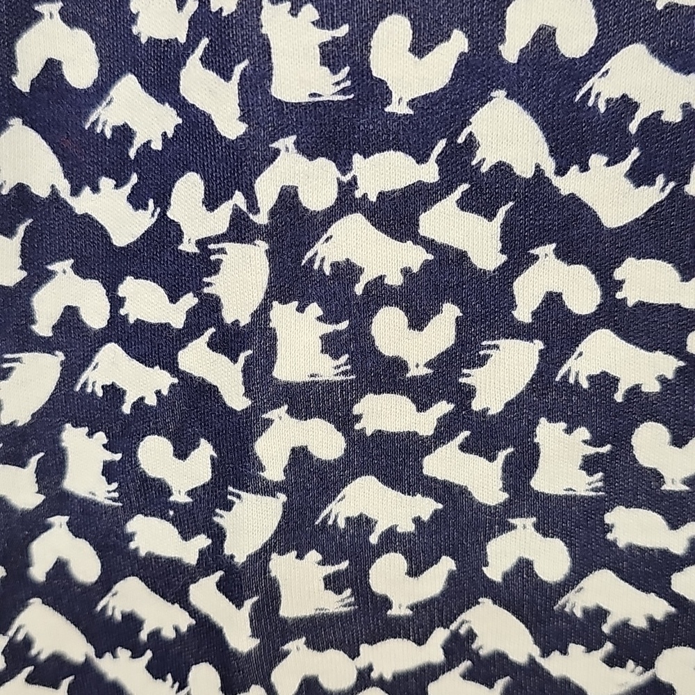 Vintage The Eagles Eye Farm Animal Print Turtleneck, Navy White, Size M/L - Picture 2 of 8